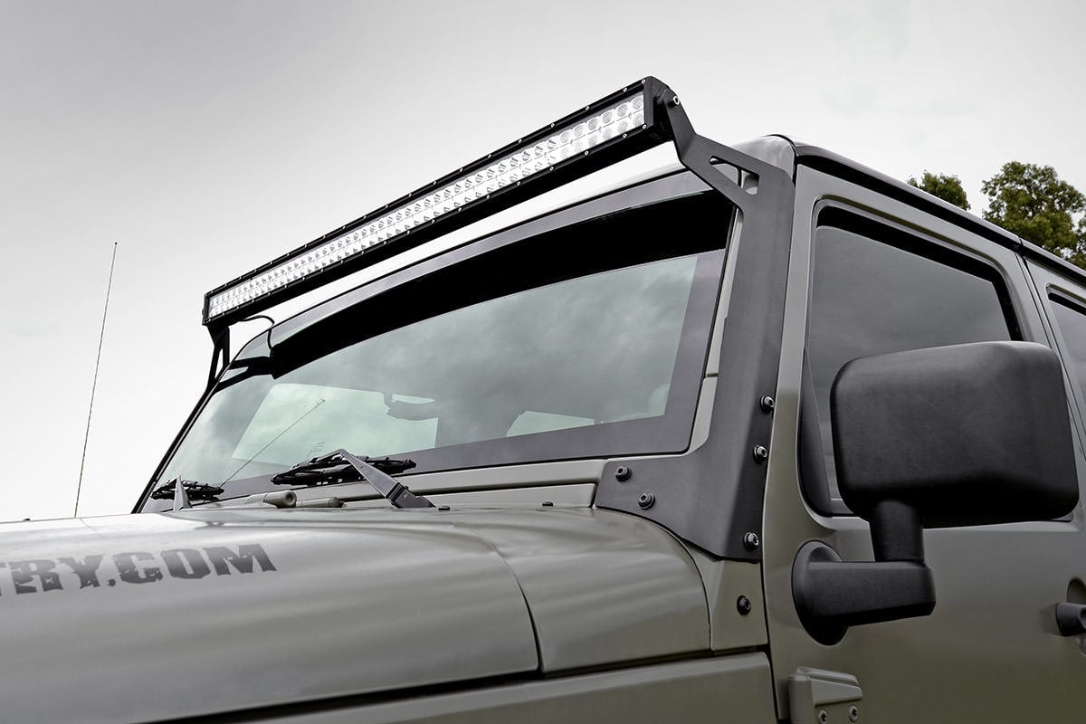 LED Light Mounts | Upper Windshield | 50" | Jeep Wrangler JK/Wrangler Unlimited (07-18) - Lighting & Acc (Image 1 of 4)
