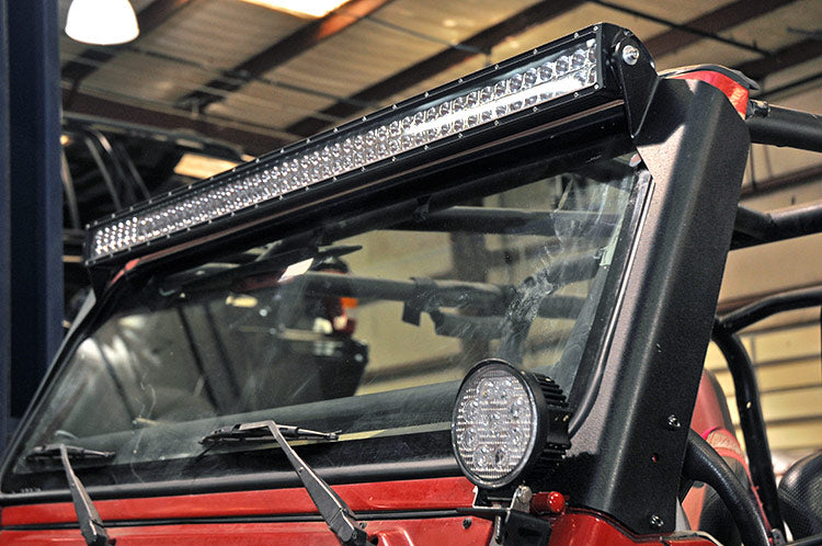 RC LED Light Kit | Windshield Mount | 50" Spectrum Dual Row | Jeep Wrangler TJ (97-06) (manufacturer page)