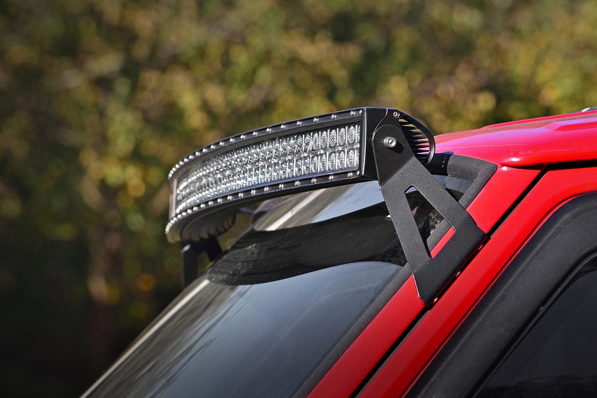 LED Light Kit | Windshield Mount | 50" BLK Dual Row | White DRL | Jeep Cherokee XJ (84-01) - Lighting & Acc (Image 2 of 4)