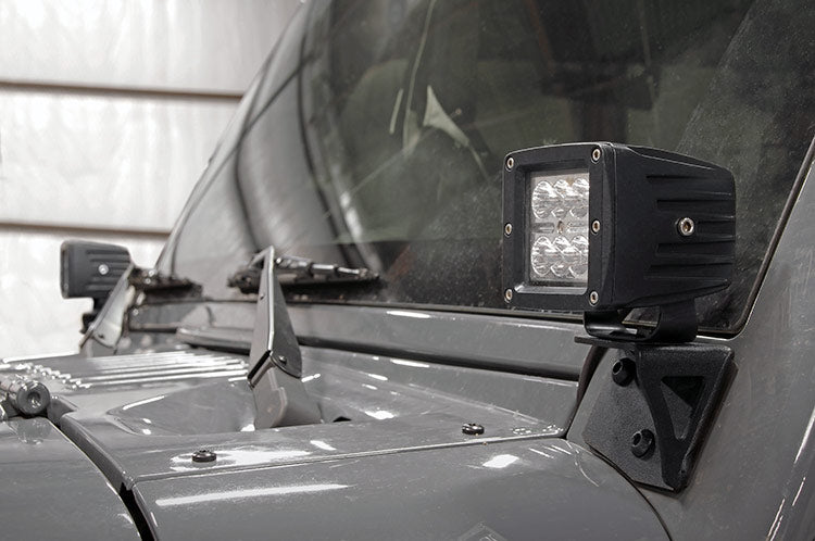 Rough Country 70044 LED Light Mount | Lower Windshield | Pod | Jeep Wrangler JK/Wrangler Unlimited (07-18) - Image 3