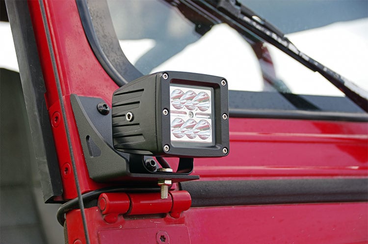 LED Light Mount | Lower Windshield | Pod Pair | Jeep Wrangler YJ 4WD (87-95) - Lighting & Acc (Image 1 of 4)
