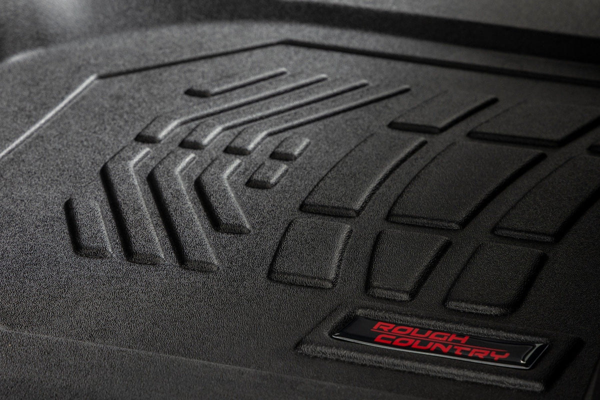 Rough Country SM2165 Sure-Fit Floor Mats | Front Over Hump | Crew | Chevy/GMC 1500/2500HD/3500HD (19-26) - Image 3
