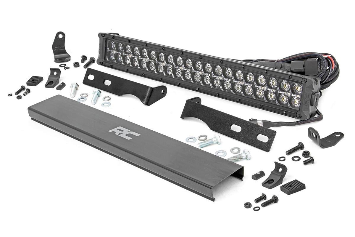 LED Light Kit | Bumper Mount | 20" Black Dual Row| Amber DRL | Jeep Grand Cherokee WK2 (11-20) - Lighting & Acc (Image 2 of 6)