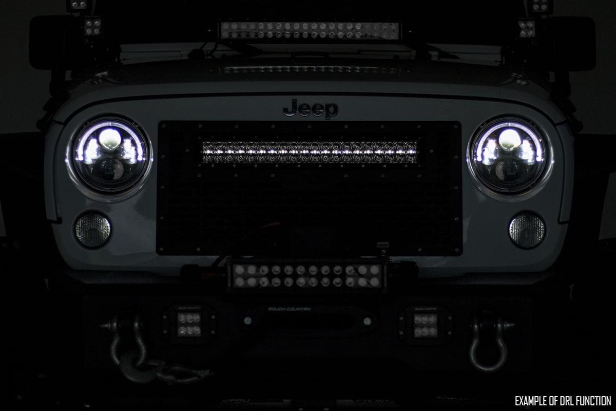 Mesh Grille | 30" Dual Row LED | Black | Amber DRL | GMC Sierra 1500 (14-15) - Lighting & Acc (Image 5 of 6)