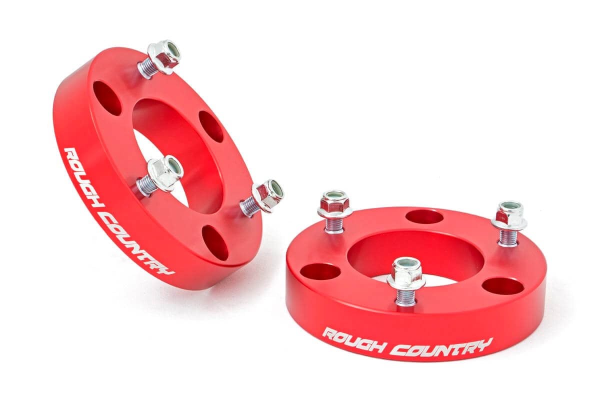RC 2 Inch Leveling Kit | Red Spacers | Nissan Titan 2WD/4WD (2004-2024) (manufacturer page)