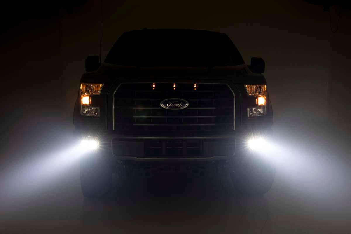 LED Light Kit | Fog Mount | Dual 2" Black Pairs | SAE | Ford F-150 (15-17) - Lighting & Acc (Image 4 of 6)