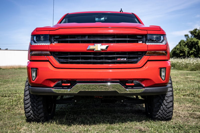 RC Tow Hooks | Forged | Red | Chevy Silverado 1500 2WD/4WD (2014-2018 & Classic) (manufacturer page)