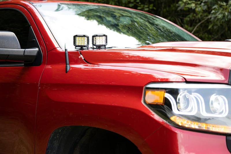 RC LED Light Kit | Ditch Mount | Dual 2" Black Pairs | White DRL | Toyota Tundra (14-21) (manufacturer page)