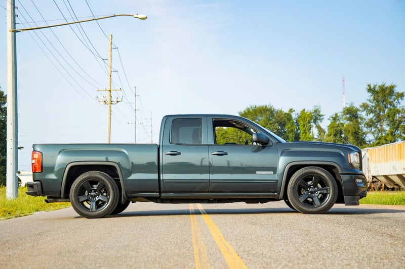 RC 2 Inch Lowering Kit | 4 Inch Rear Lowering | Alum/Stamped Knuckle | Chevy/GMC 1500 (14-18) (manufacturer page)
