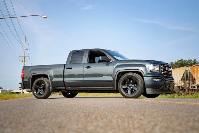 RC 2 Inch Lowering Kit | 4 Inch Rear Lowering | Alum/Stamped Knuckle | Chevy/GMC 1500 (14-18) (manufacturer page)
