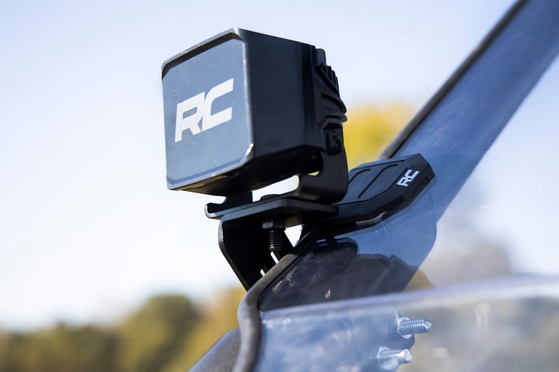 RC LED Light Kit | "A" Pillar Mount | 2" Black Pair | Amber DRL | Polaris RZR PRO XP (manufacturer page)
