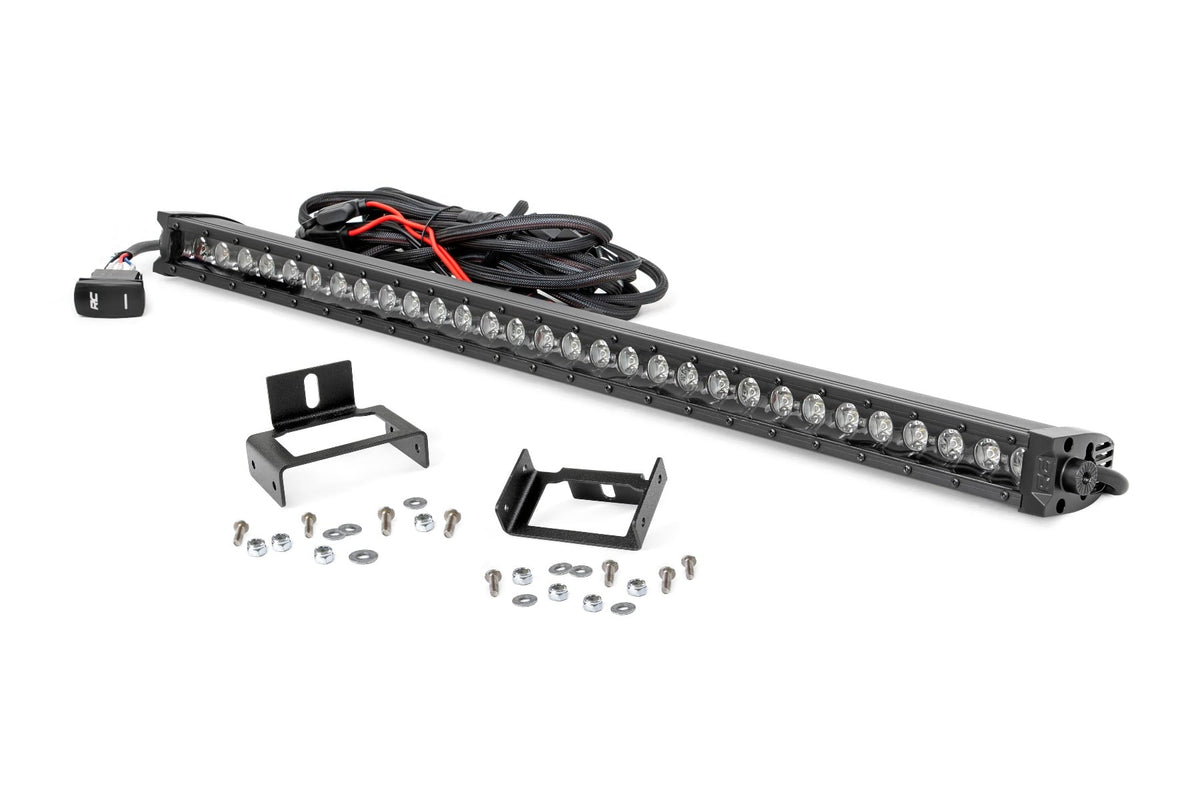 LED Light Kit | Grill | 30" Black Single Row | White DRL | Ford F-250/F-350 Super Duty (11-16) - Lighting & Acc (Image 1 of 5)