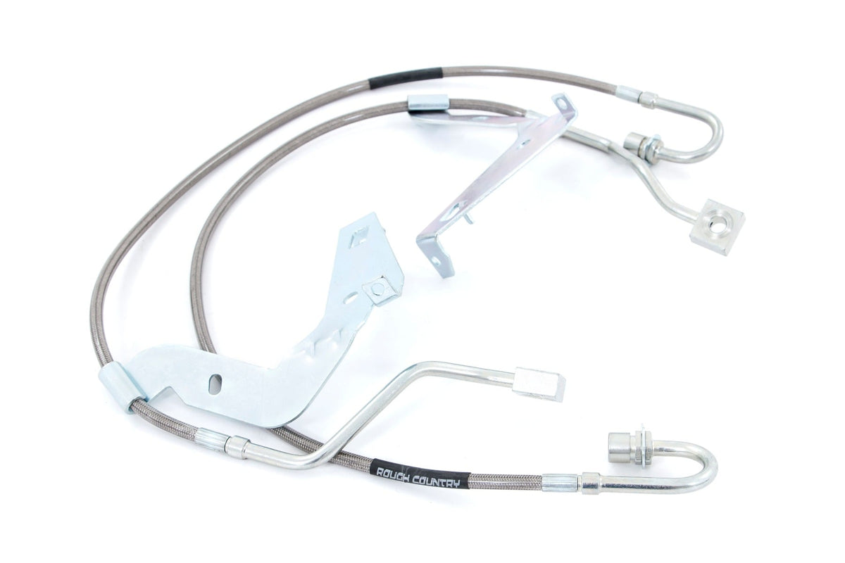 Rough Country 89709 Brake Lines | Stainless | Front | Ford F-250/F-350 Super Duty 4WD (2017-2026) - Image 1