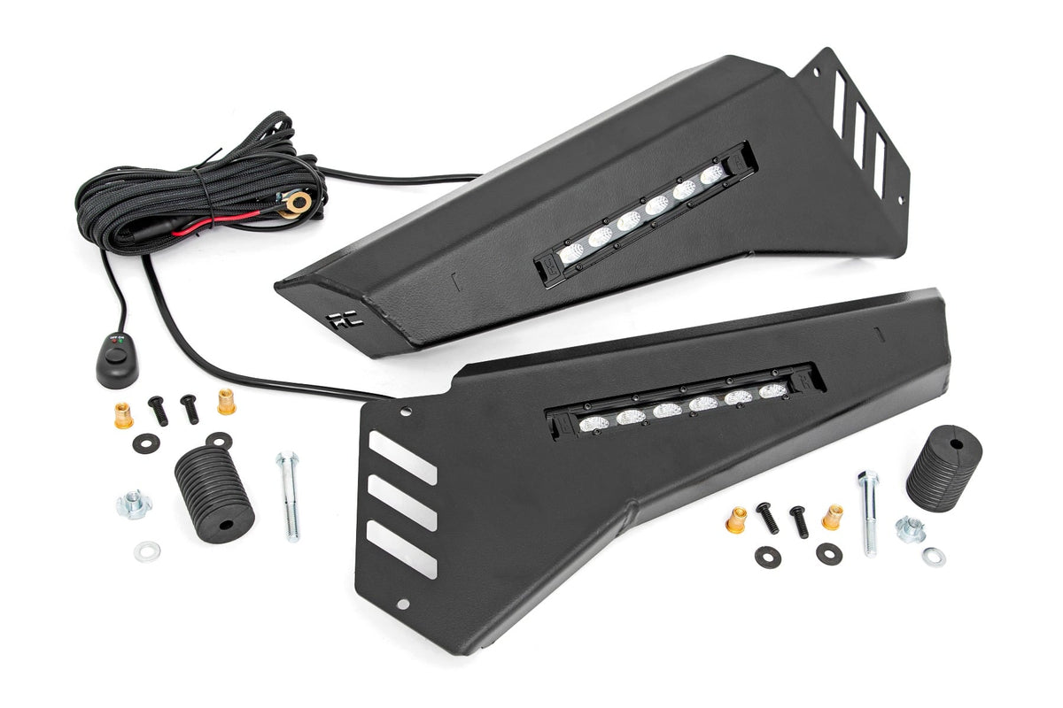 Bumper Wings | 6" Black Slimline LED Pair | Polaris Ranger 1000/Ranger XP 900/1000 - Bumpers (Image 2 of 6)