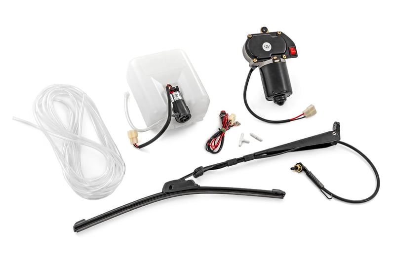 Universal UTV Powered Wiper w/Washer Tank | 16" Blade (manufacturer page)