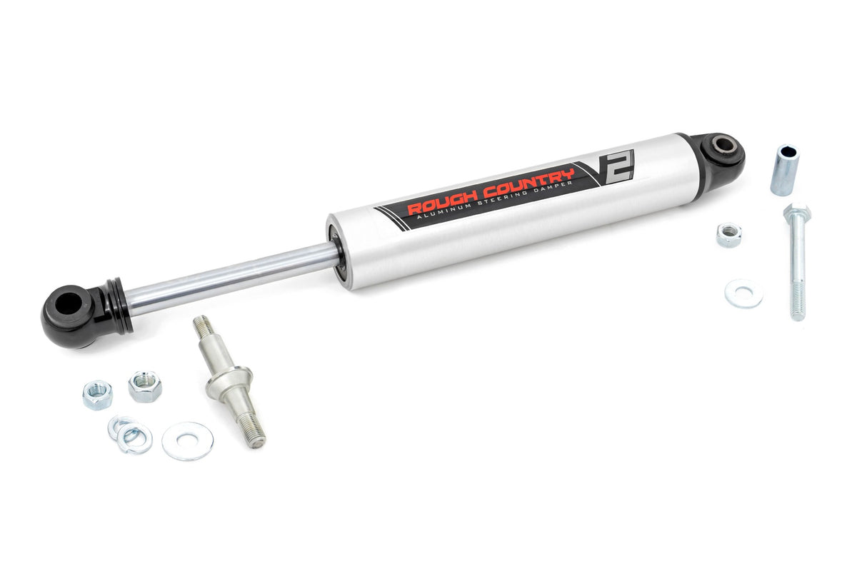 Rough Country 8731770 V2 Steering Stabilizer | Multiple Makes & Models (Chevy/GMC/Jeep) - Image 1