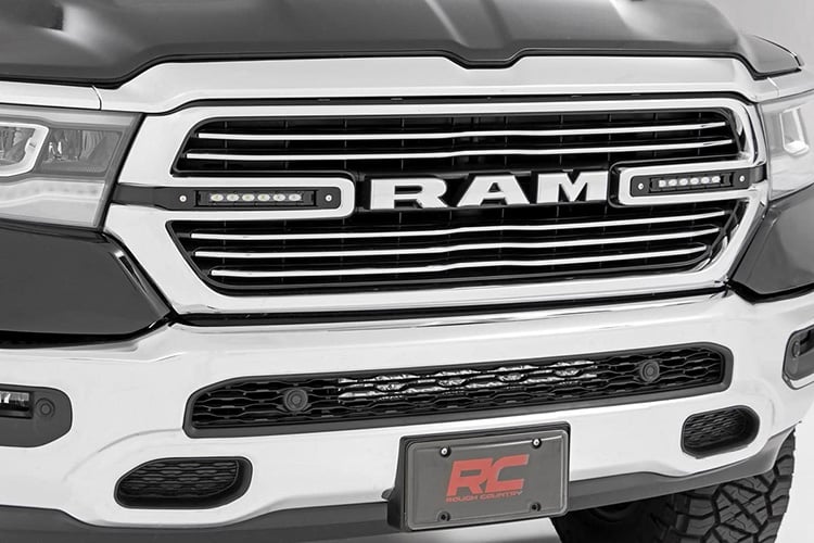 RC Dual 6in LED Grille Kit | Chrome Slimline | Ram 1500 2WD/4WD (2019-2024) (manufacturer page)