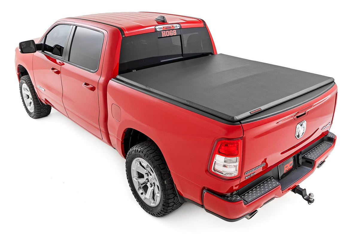 Soft Tri-Fold Bed Cover | 6'4" Bed | Ram 1500 (19-26)/1500 TRX (21-24) - Bed Covers (Image 2 of 6)