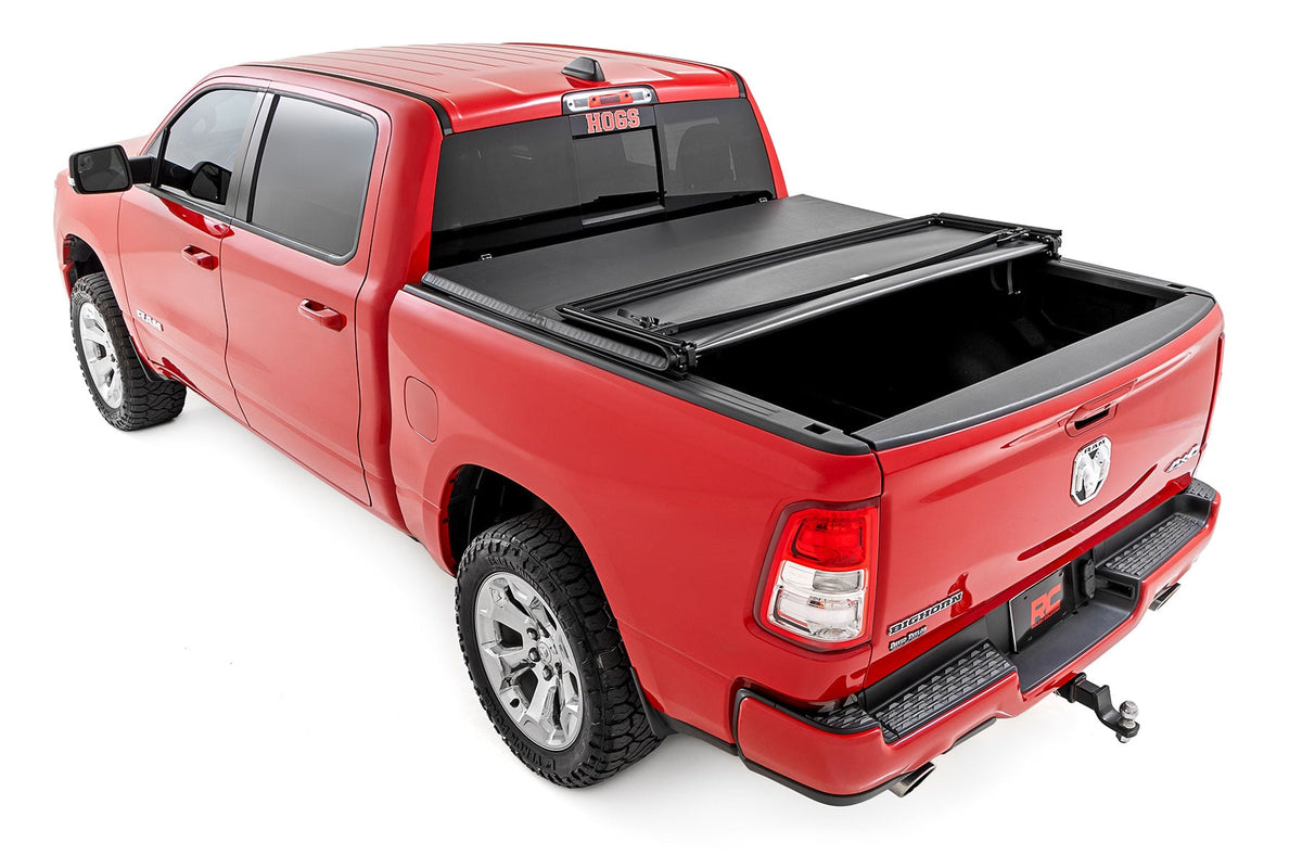 Soft Tri-Fold Bed Cover | 5'7" Bed | Ram 1500 (19-26)/1500 TRX (21-24) - Bed Covers (Image 3 of 6)
