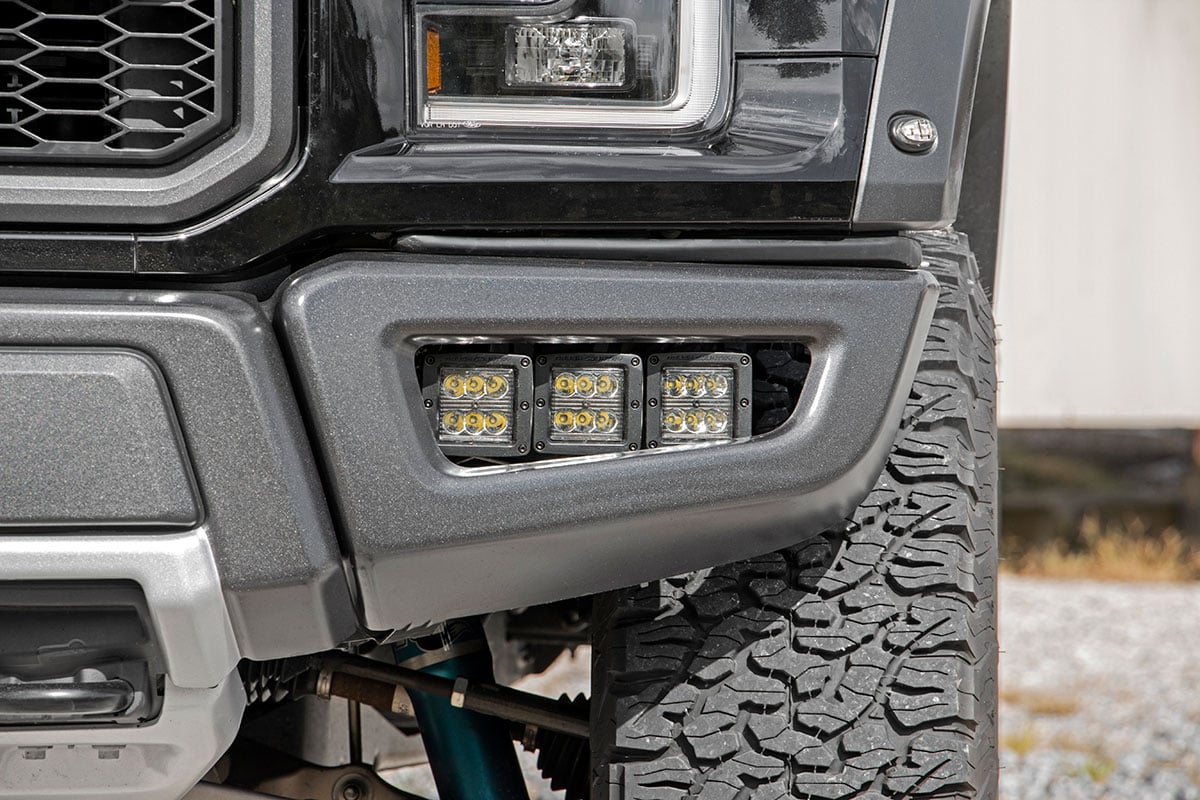 LED Light Kit | Fog Mount | Triple 2" Black Pair | White DRL | Ford Raptor (17-20) - Lighting & Acc (Image 1 of 6)