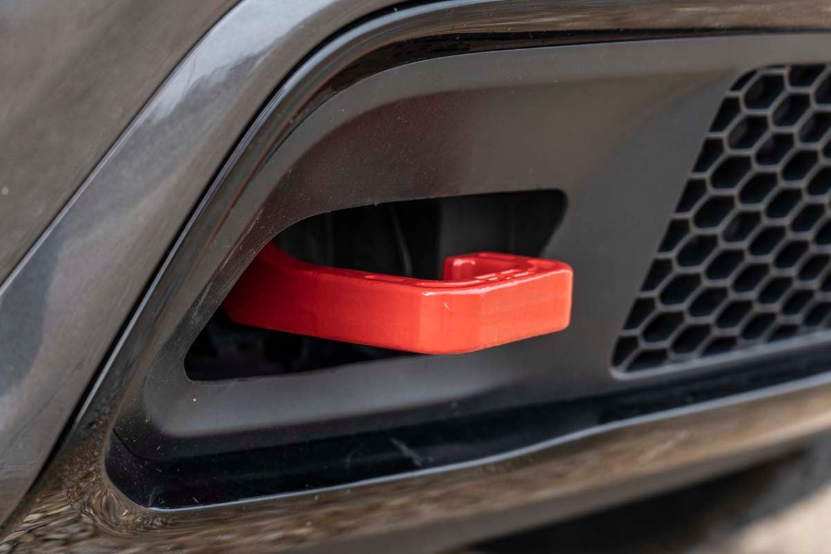 Tow Hooks | Forged | Red | Jeep Grand Cherokee 2WD/4WD (2015-2022) - Winches & Acc (Image 1 of 6)