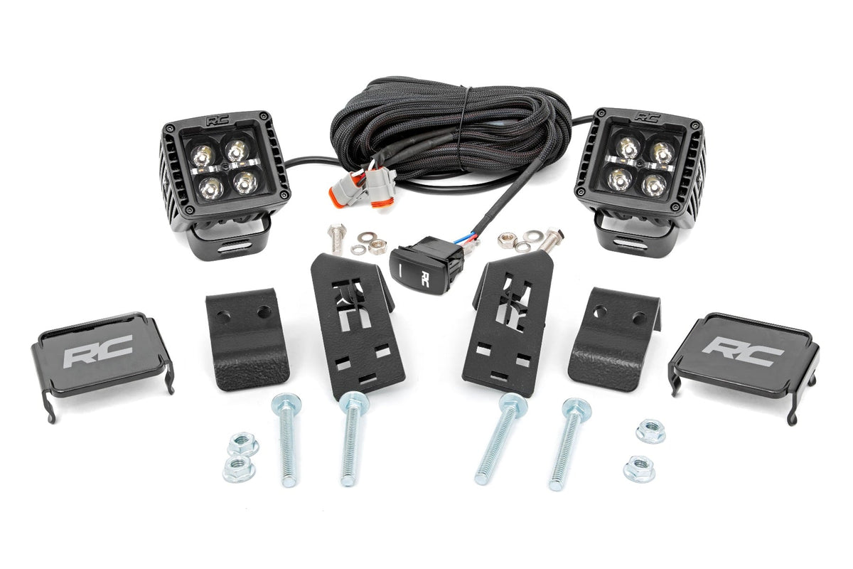 LED Light Kit | "A" Pillar Mount | 2" Black Pair | White DRL | Polaris RZR PRO XP - Lighting & Acc (Image 1 of 6)