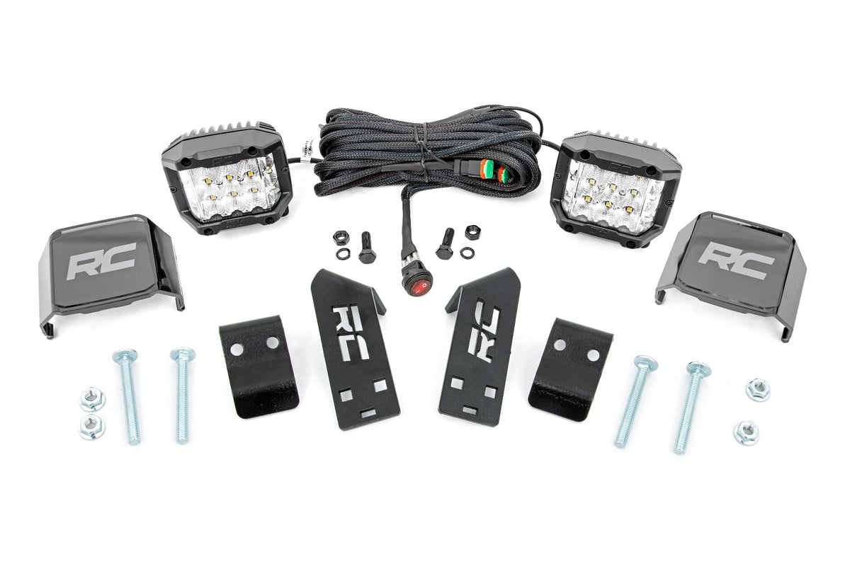 LED Light Kit | "A" Pillar Mount | 2" Chrome Pair | Wide Angle | Polaris RZR PRO XP - Lighting & Acc (Image 1 of 6)