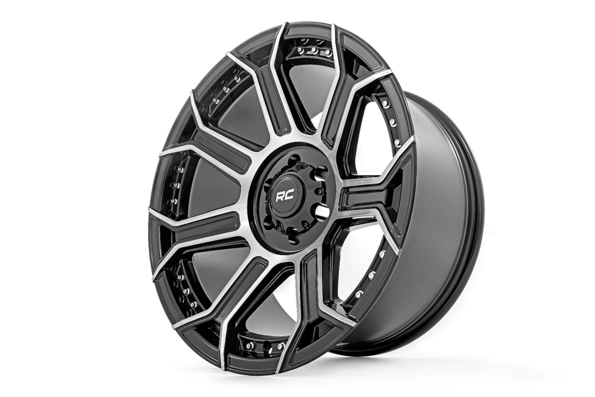 Rough Country 89 Series Wheel | One-Piece | Black Machined Gunmetal | 20x9 | 6x5.5 | +18mm - RC Wheels (Image 2 of 6)