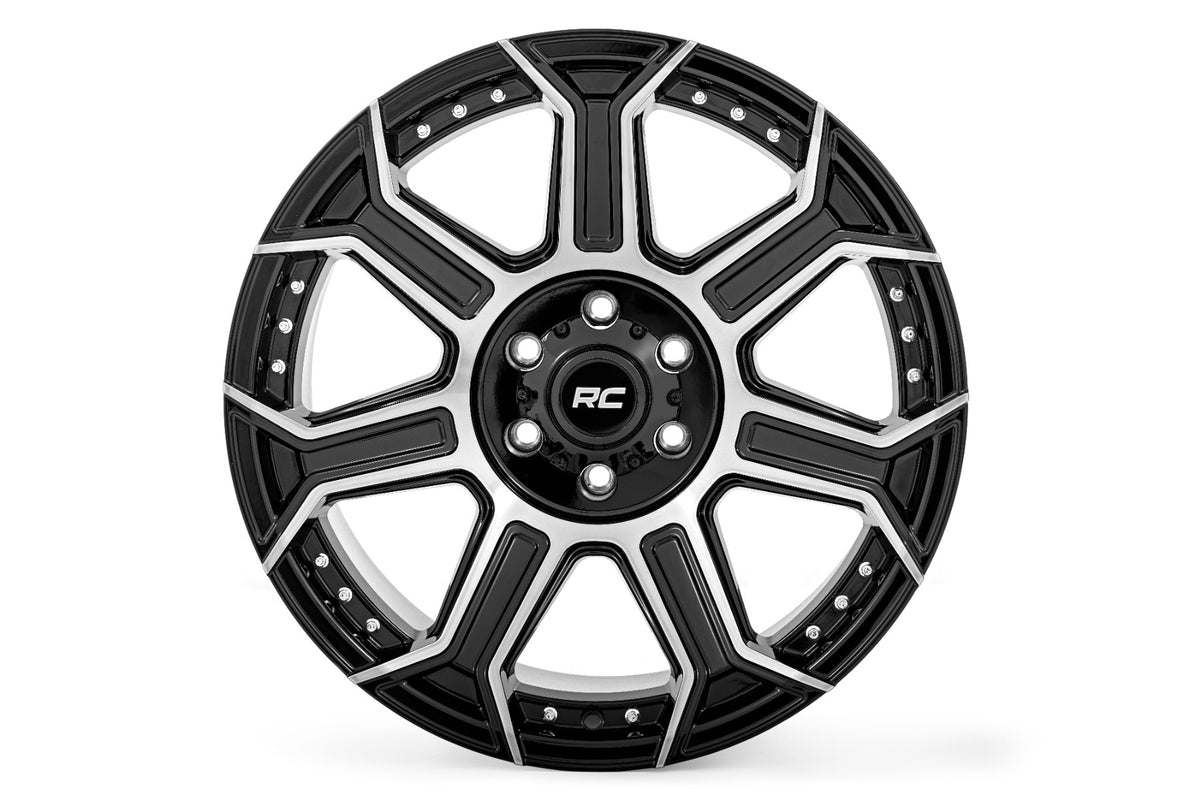 Rough Country 89 Series Wheel | One-Piece | Black Machined Gunmetal | 20x9 | 6x5.5 | +18mm - RC Wheels (Image 3 of 6)