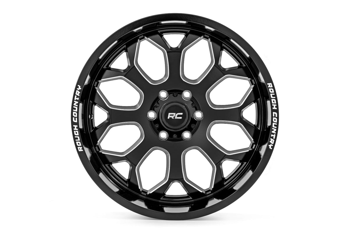 Rough Country 96 Series Wheel | One-Piece | Gloss Black | 20x9 | 6x5.5 | -12mm - RC Wheels (Image 2 of 6)