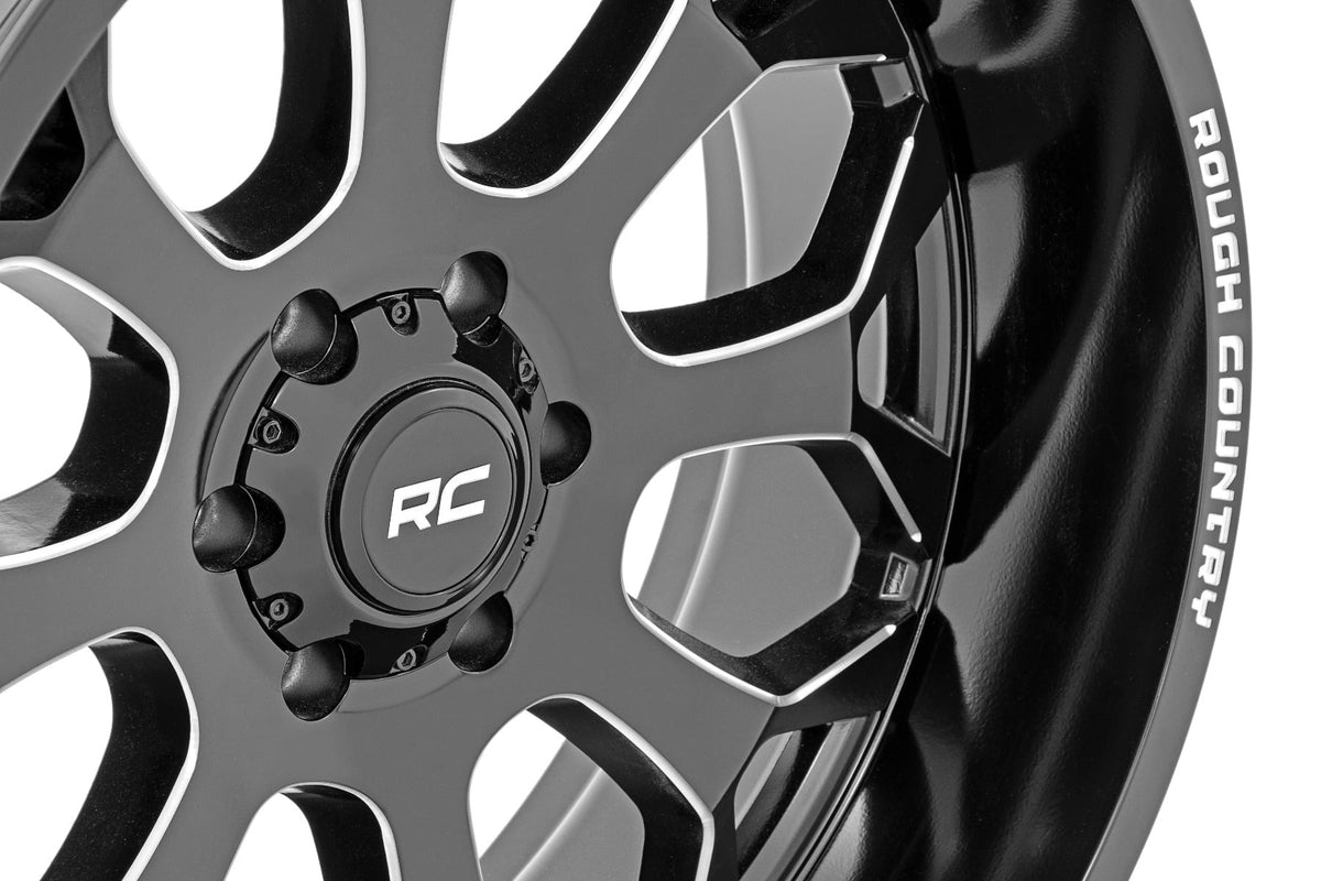 Rough Country 96 Series Wheel | One-Piece | Gloss Black | 20x10 | 6x5.5 | -19mm - RC Wheels (Image 3 of 6)