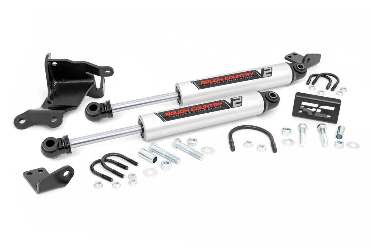 V2 Steering Stabilizer | Dual | 2.5-8 Inch Lift | Jeep Gladiator JT/Wrangler JL (18-26) - Vertex Shocks
