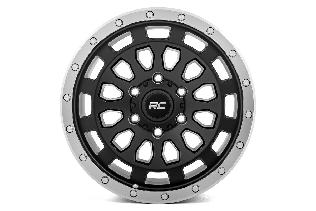 Rough Country 87 Series Wheel | Simulated Beadlock | Black/Machined | 17x8.5 | 6x5.5 | +0mm - RC Wheels (Image 2 of 6)