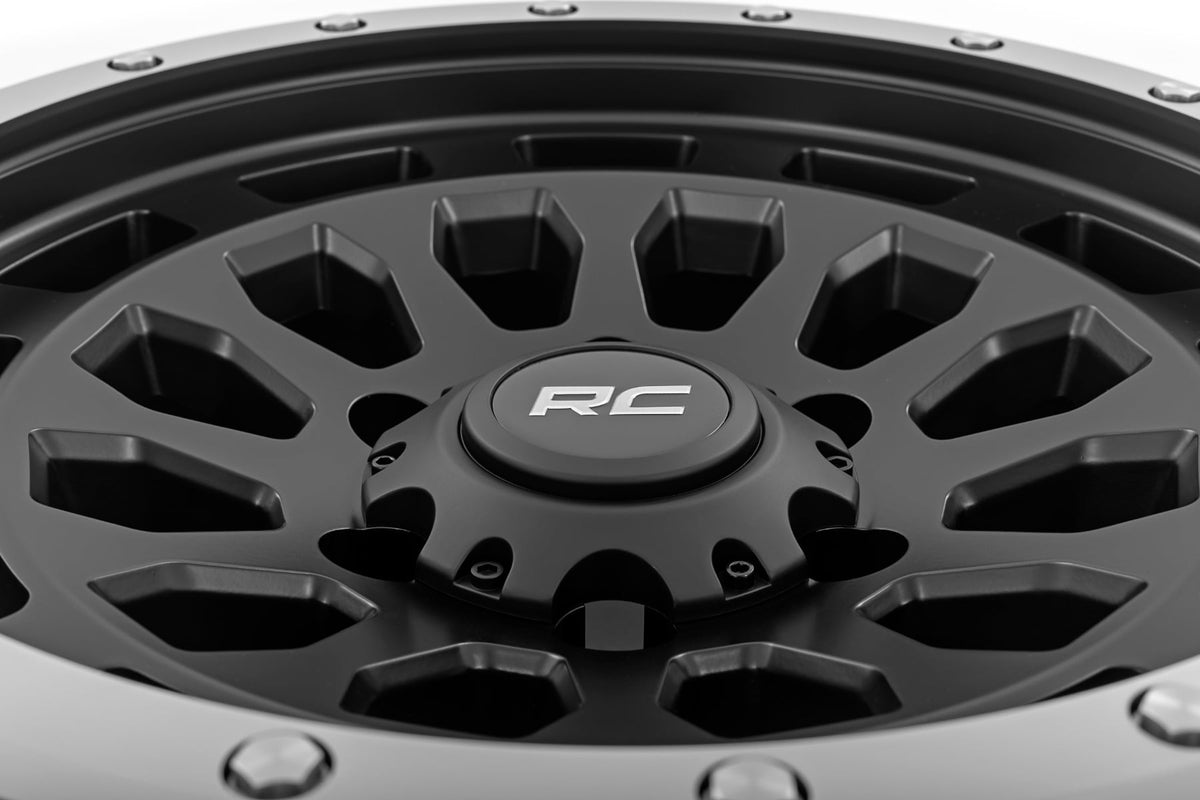Rough Country 87 Series Wheel | Simulated Beadlock | Black/Machined | 17x8.5 | 6x5.5 | +0mm - RC Wheels (Image 6 of 6)