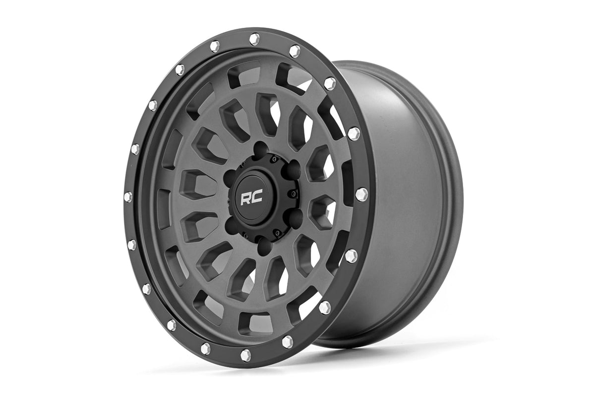 Rough Country 87 Series Wheel | Simulated Beadlock | Gray/Black | 17x8.5 | 6x5.5 | +0mm - RC Wheels (Image 3 of 6)