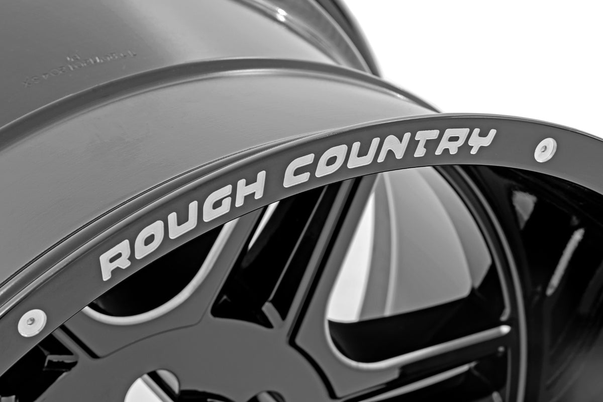 Rough Country 92 Series Wheel | Machined One-Piece | Gloss Black | 22x12 | 6x5.5 | -44mm - RC Wheels (Image 2 of 6)