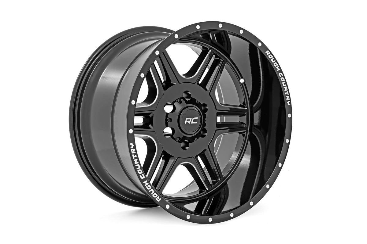 Rough Country 92 Series Wheel | Machined One-Piece | Gloss Black | 20x12 | 8x6.5 | -44mm - RC Wheels (Image 1 of 6)