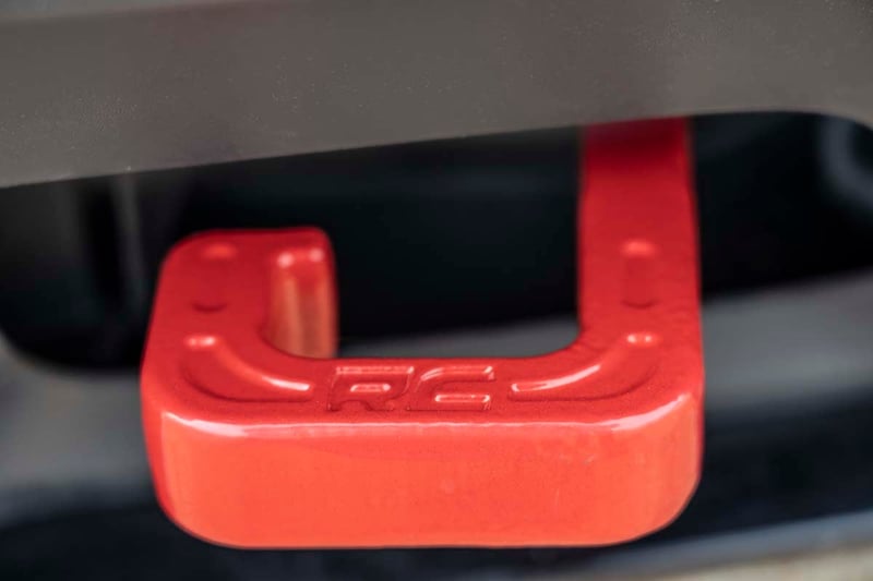 RC Tow Hooks | Forged | Red | Jeep Grand Cherokee 2WD/4WD (2015-2022) (manufacturer page)