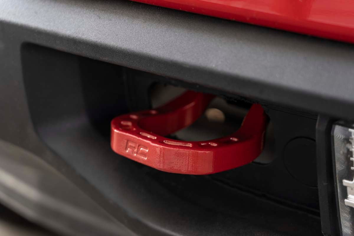 Tow Hooks | Forged | Red | Chevy Silverado 1500 2WD/4WD (2019-2022) - Winches & Acc (Image 4 of 6)