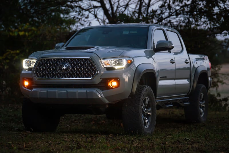 RC LED Fog Light Kit | 3.5 Inch Round Black Series | Amber DRL | Toyota Tacoma (16-23) (manufacturer page)