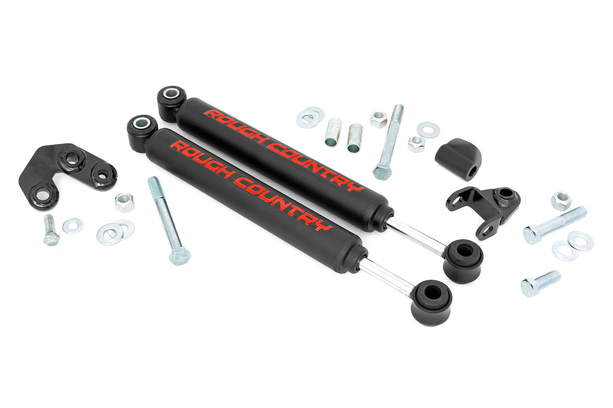 Rough Country 87308 Dual Steering Stabilizer | 2.5-6.5 Inch Lift | Jeep Comanche MJ/Wrangler TJ/Wrangler Unlimited - Image 1