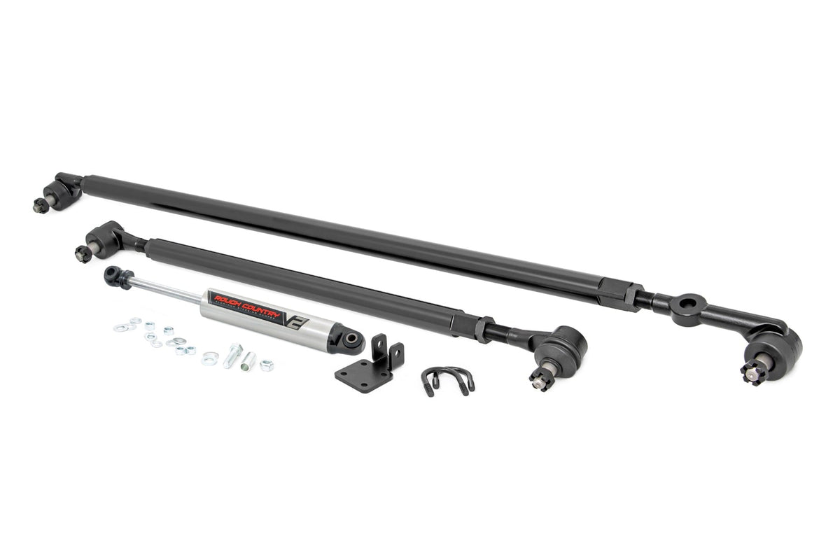 Rough Country 10613V2 HD Steering Kit | V2 Stabilizer Combo | Jeep Cherokee XJ/Comanche MJ/Wrangler TJ - Studio View 1