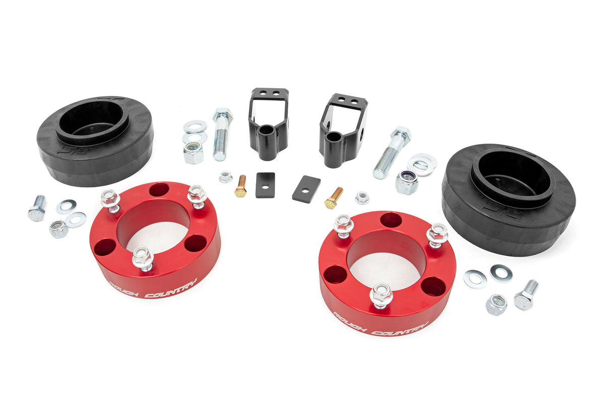Rough Country 762RED 3 Inch Lift Kit | X-REAS | RR Spacers | Red | Toyota 4Runner 4WD (2003-2009) - Image 1