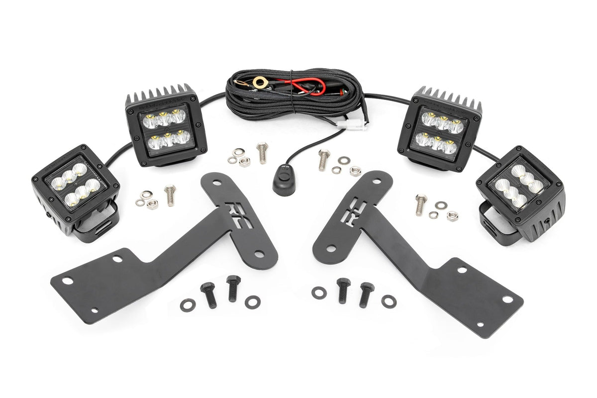 LED Light Kit | Ditch Mount | Dual 2" Black Pairs | Spot/Flood | Toyota Tundra (14-21) - Lighting & Acc (Image 1 of 6)