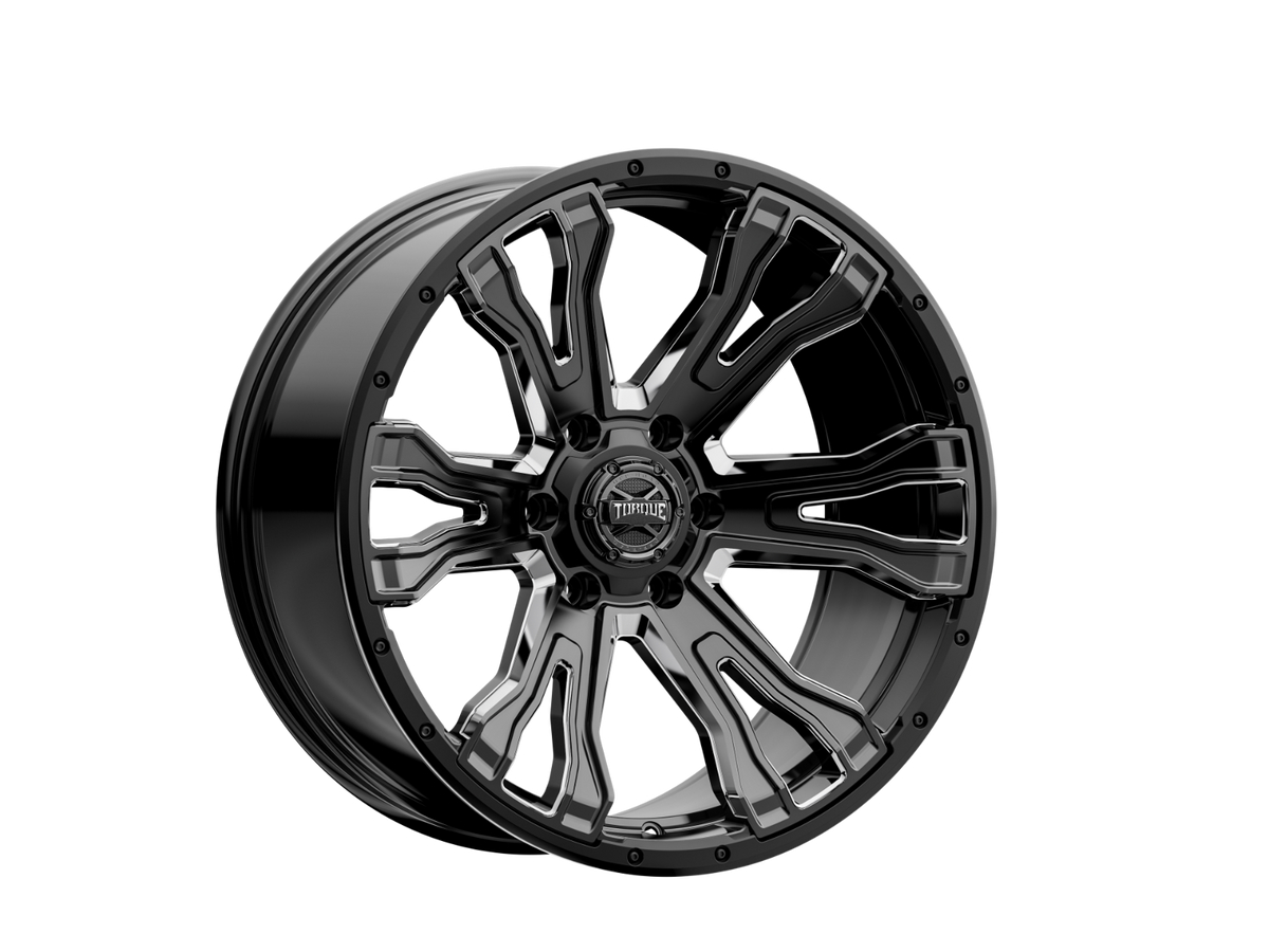 Torque Prime | Gloss Black w/Milled Accent | 20x9 | 6x5.5 | -12mm - Wheels (Image 1 of 4)