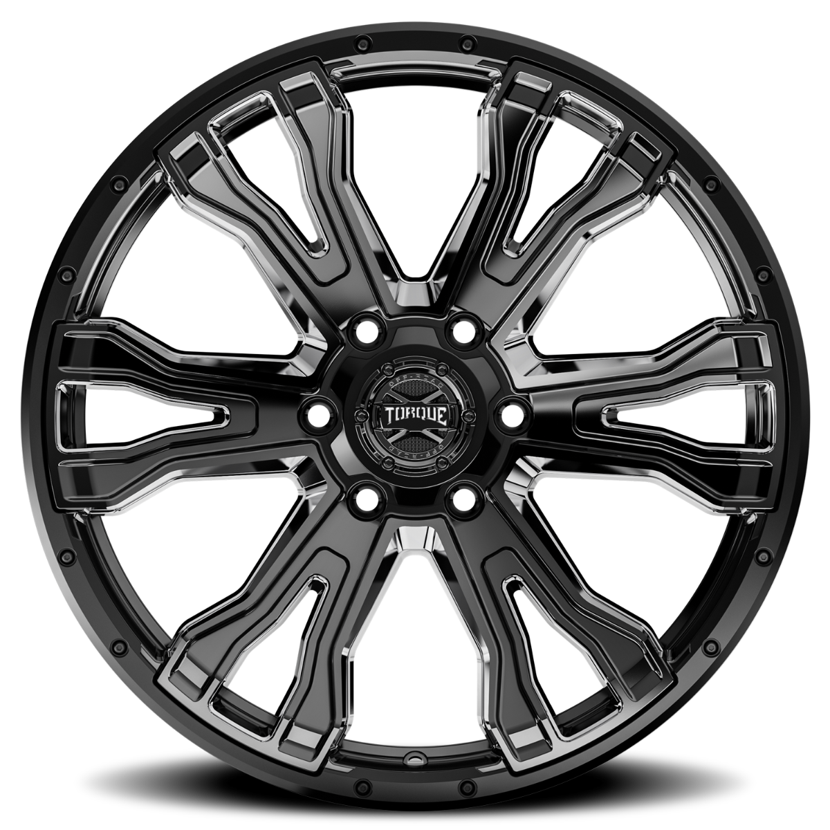 Torque Prime | Gloss Black w/Milled Accent | 20x9 | 6x5.5 | -12mm - Wheels (Image 3 of 4)