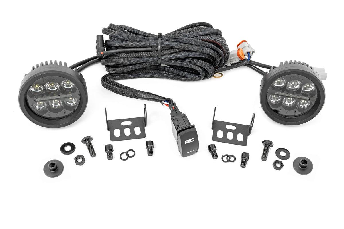 LED Light Kit | Ditch Mount | 3.5" Black Round Pair | Amber DRL | Ford Bronco (21-26) - Lighting & Acc (Image 1 of 6)