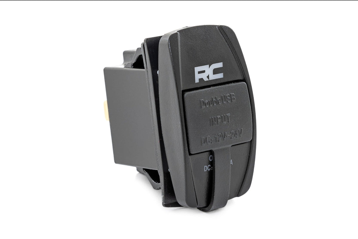 USB Switch Insert | 2x1 with Logo | Blue Back Light - Lighting & Acc (Image 2 of 5)