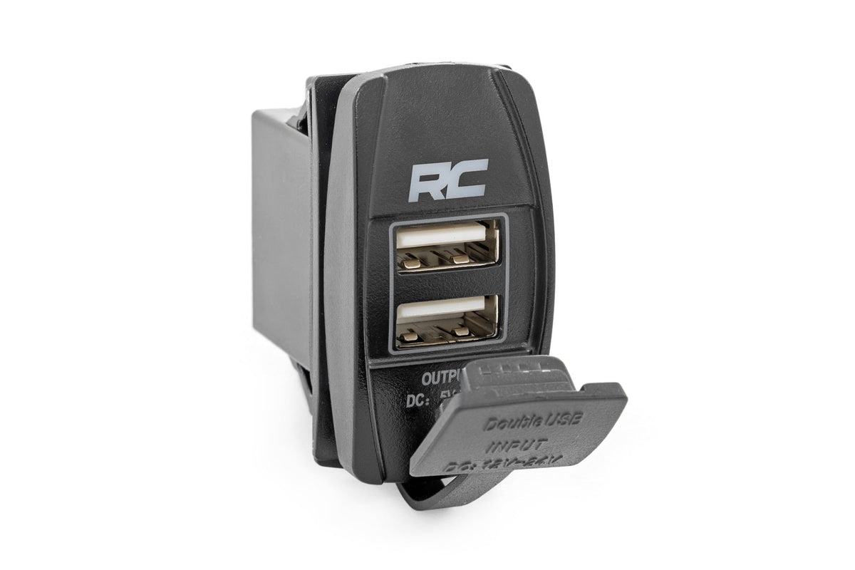 USB Switch Insert | 2x1 with Logo | Blue Back Light - Lighting & Acc (Image 1 of 5)