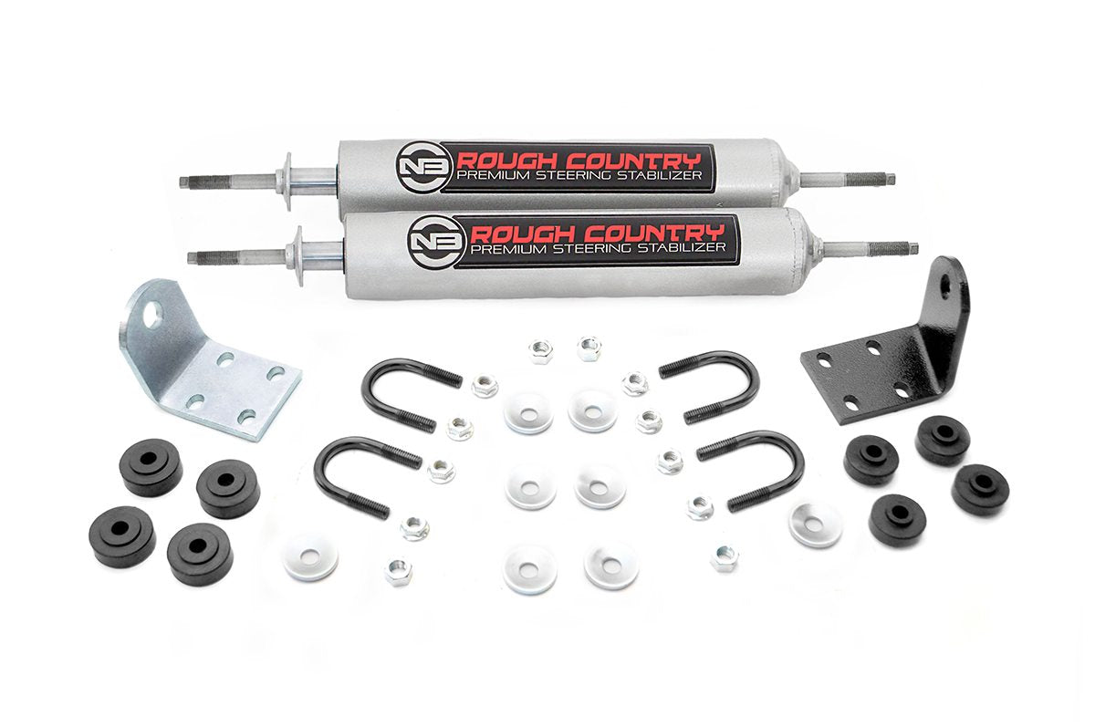 Rough Country 8733630 N3 Steering Stabilizer | Dual | Ford Bronco/F-100/F-150 4WD (1977-1979) - Image 1